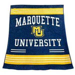 NWOT Marquette University Golden Eagles Blue Gold Throw Blanket By Logobrands